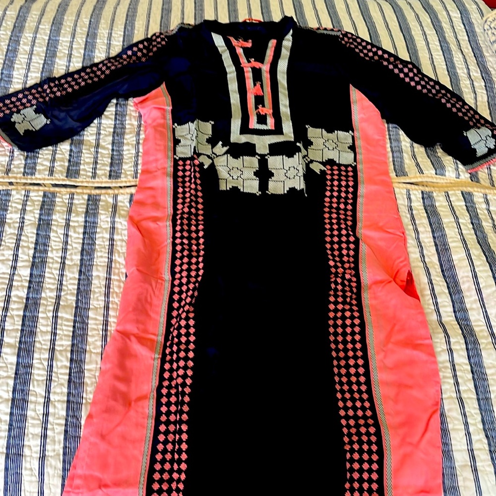 Long Black and Pink dress from India